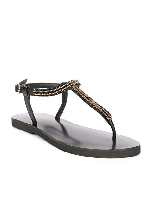 Saint G Women's Abigail Black T-Strap Sandals-picture-38