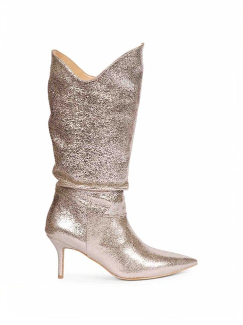 Buy Saint G Women's Nayeli Silver Stiletto Booties for Women at