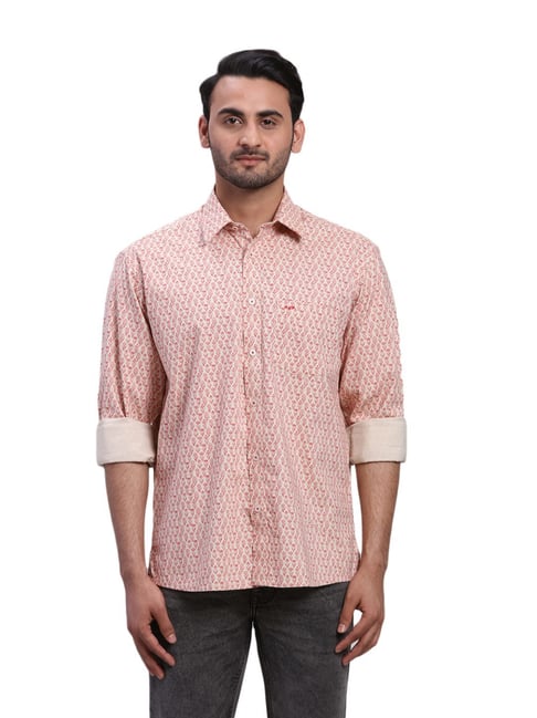Colorplus Orange Comfort Fit Printed Shirt-picture-17