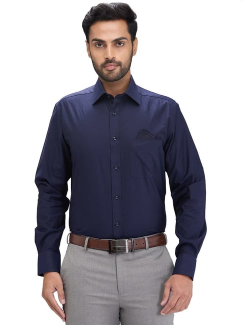 Buy Park Avenue Blue Luxus Fit Shirt for Mens Online Tata CLiQ