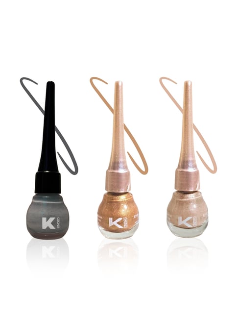 KINDED Liquid Eye Liner Greyish Silver, Pink Pearl & Cool Copper Combo-picture-48