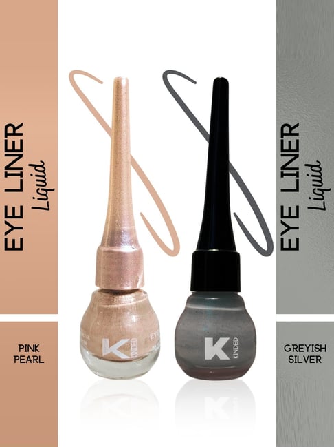 KINDED Liquid Eye Liner Greyish Silver & Pink Pearl Combo-picture-36