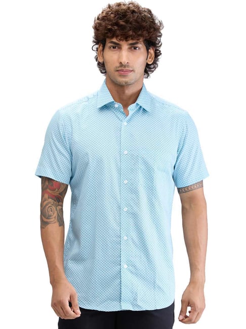 Colorplus Blue Regular Fit Printed Shirt-picture-28