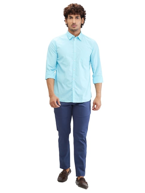 Buy Parx Blue Slim Fit Shirt for Mens Online @ Tata CLiQ