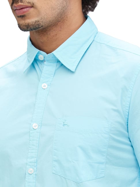 Buy Parx Blue Slim Fit Shirt for Mens Online @ Tata CLiQ
