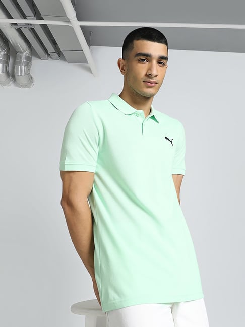 Puma NRP India Mint Green Slim Fit Cotton Polo T-Shirt