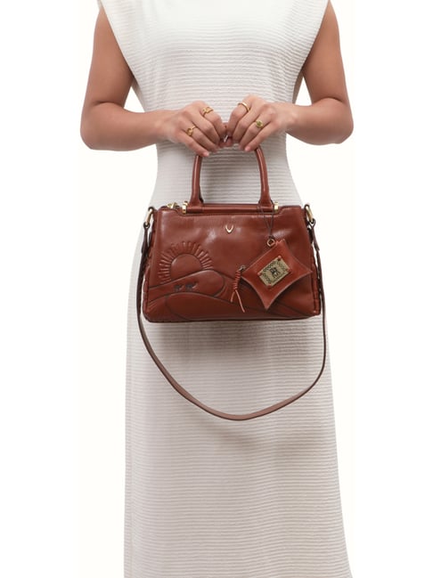 Hidesign SAHARA Tan Printed Medium Handbag