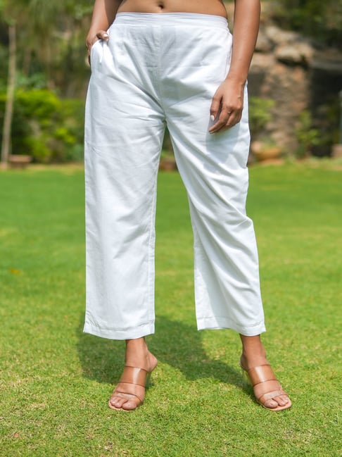 Akiso Blue Hand Block Printed Straight Pants-picture-22