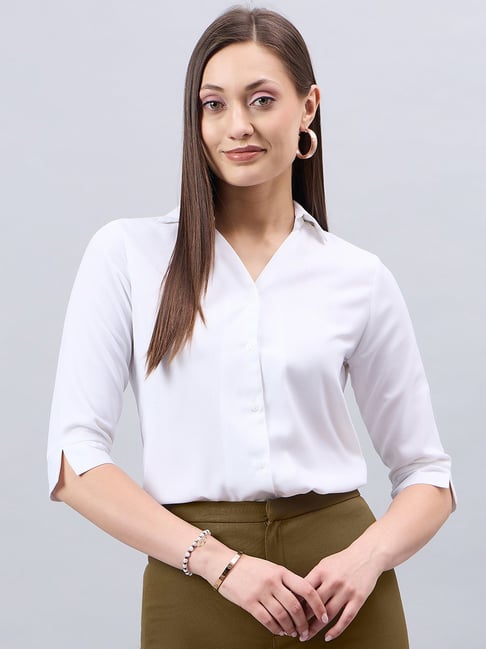 Style Quotient White Regular Fit Shirt
