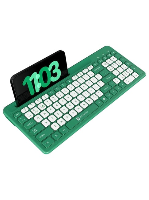 Portronics Bubble Square Wireless Keyboard (Green)