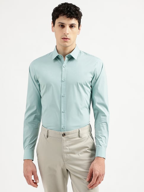 United Colors of Benetton Mint Green Slim Fit Shirt
