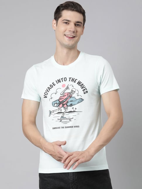 Dixcy Scott Originals Blue Glass Regular Fit Printed Crew T-Shirt - Main Image