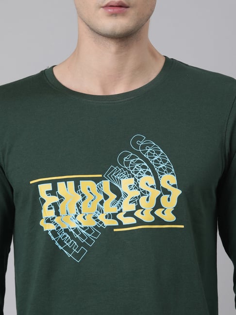 Dixcy Scott Originals Green Regular Fit Printed Crew T-Shirt