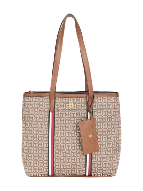 Tommy Hilfiger Tan Dark Chocolate Tote Bag
