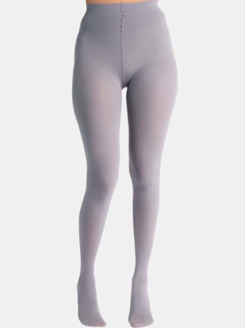 Secrets By ZeroKaata Grey Plain Pantyhose Stockings