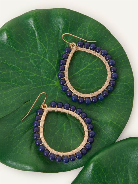 Bliss 1 Bead Short Hook Earrings in Green Bliss 1 Bead Short Hook Earrings in Green