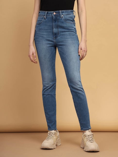 Wrangler Light Blue High Rise Skinny Fit Jeans