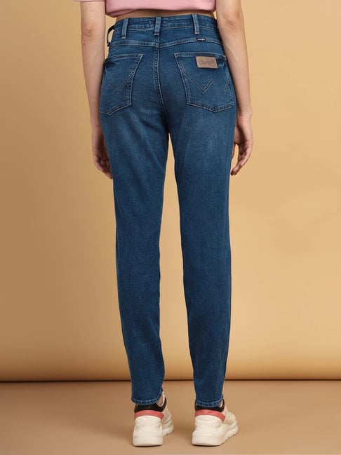 Wrangler Mid Blue High Rise Skinny Fit Jeans