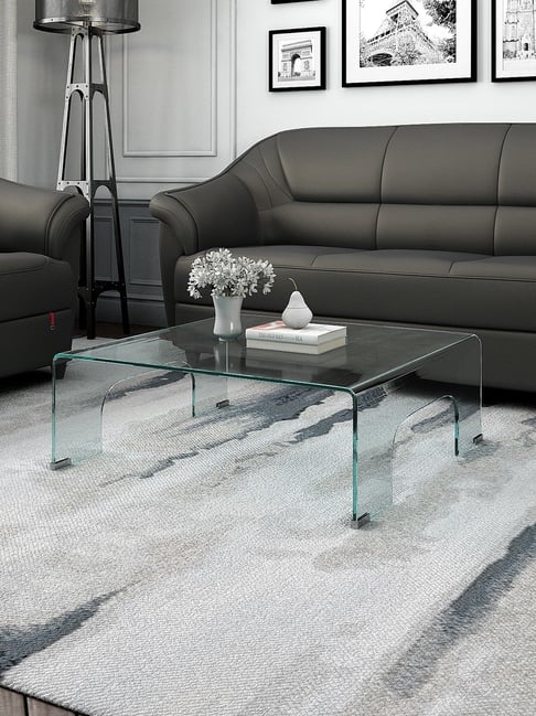 Durian Merida Modern Clear Glass Coffee Center Table