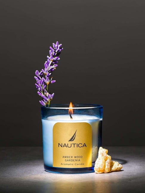 Buy Nautica Blue Wax Amber Wood Gardenia Aroma Scented Candle at
