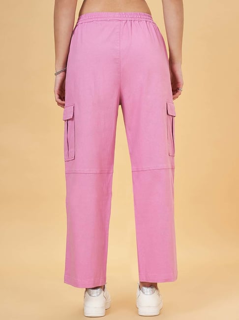 YU by Pantaloons Pink Mid Rise Cargo Pants