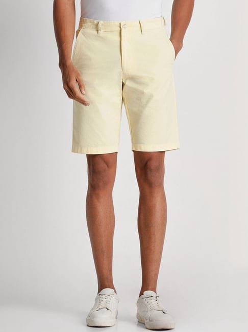 Allen Solly Yellow Slim Fit Shorts