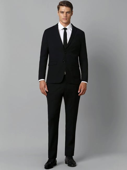 Buy Men Black Slim Fit Solid Formal Two Piece Suit for Mens Online