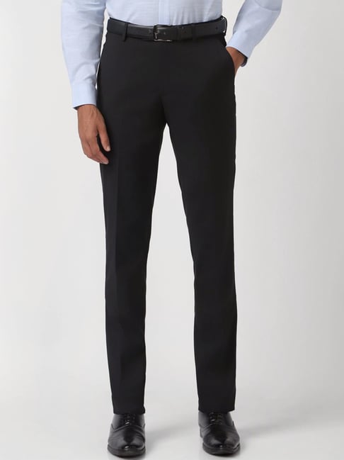 Buy Men Black Solid Slim Fit Formal Trousers for Mens Online