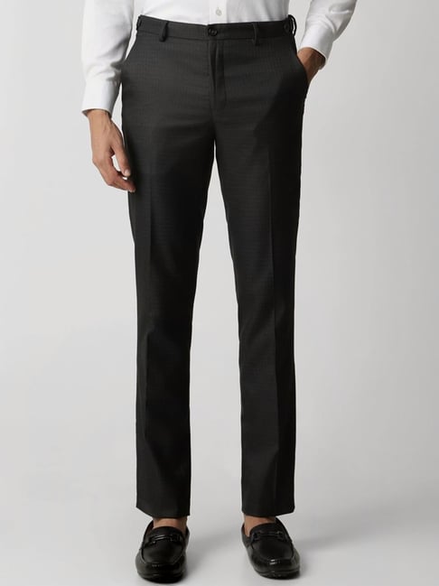 Buy Men Black Check Skinny Fit Trousers for Mens Online Tata CLiQ