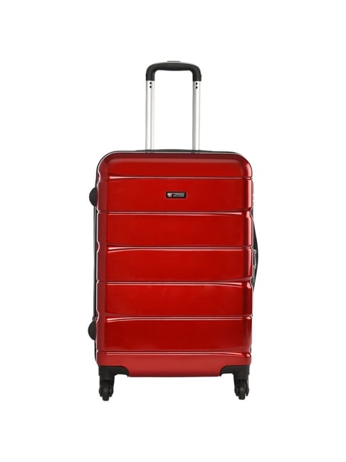 Swiss Military Red 4 Wheels Large Check-in Luggage