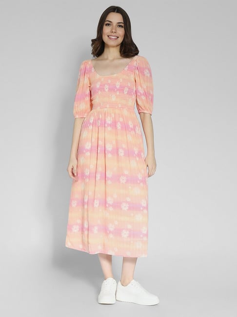 American Eagle Outfitters Peach Printed Midi Dress-picture-34