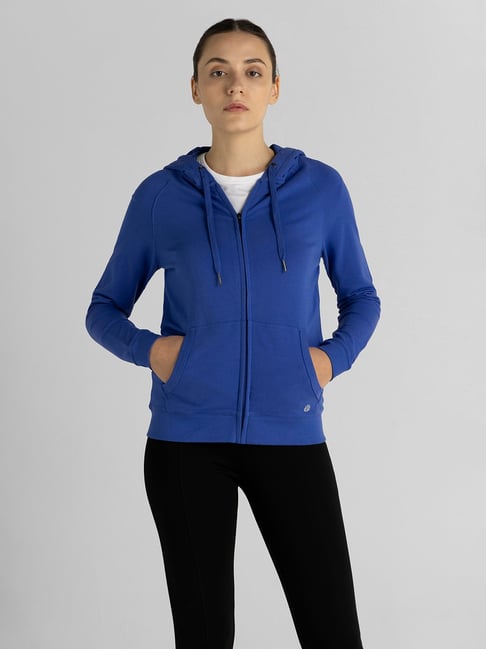 Van Heusen Blue Cotton Relaxed Fit Hoodie