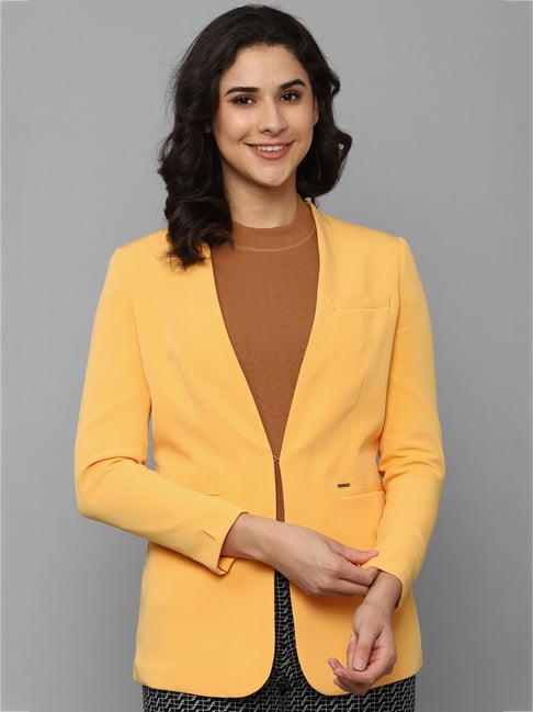 Buy Allen Solly Yellow Regular Fit Blazer for Women Online Tata CLiQ