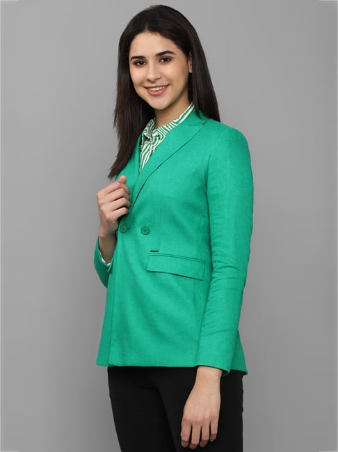 Allen Solly Green Regular Fit Blazer