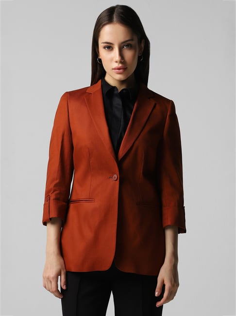 Van Heusen Red Cotton Regular Fit Blazer-picture-41