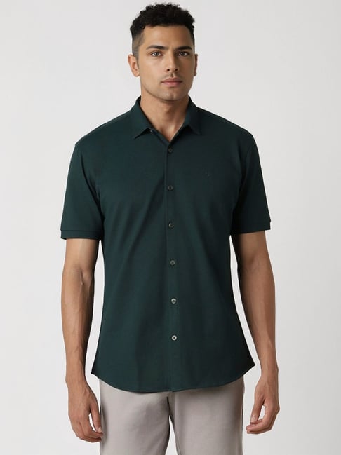 Van Heusen Green Slim Fit Shirt