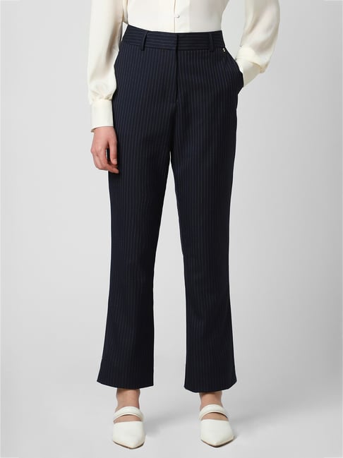 Van Heusen Navy Striped Trousers-picture-35