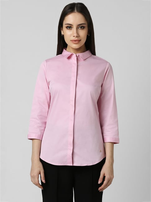 Van Heusen Pink Cotton Regular Fit Shirt-picture-44