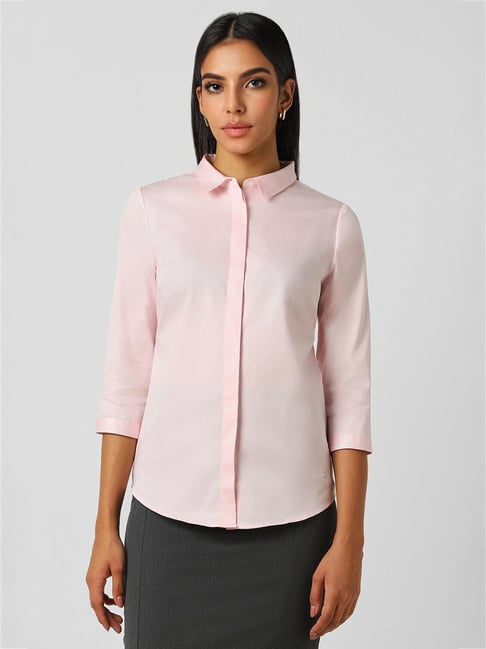 Van Heusen Pink Cotton Regular Fit Shirt-picture-10