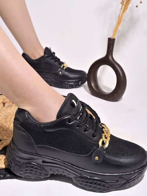 Shoetopia Women's Black Sneakers-picture-35