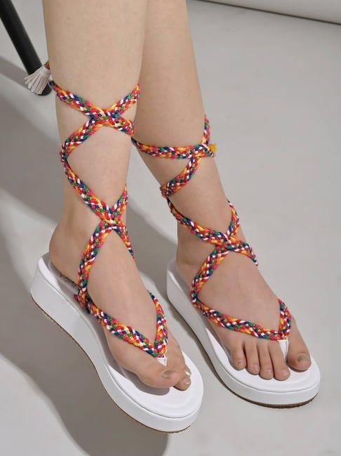 Buy Shoetopia Women's White Gladiator Sandals for Women at Best