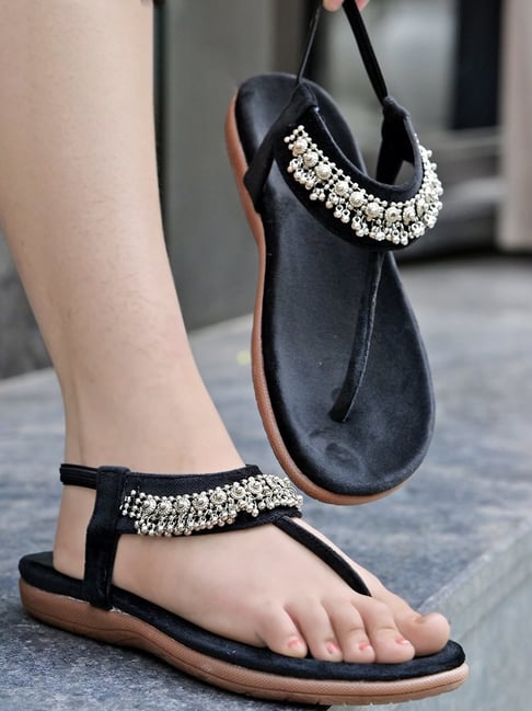 Black casual sandals womens online