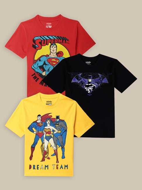 Kidsville Multicolor Cotton Printed T-Shirt (Pack of 3)-picture-14