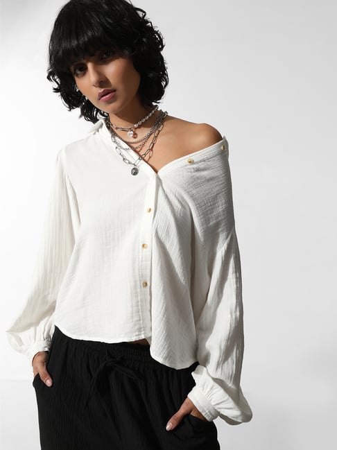 Only White Cotton Regular Fit Shirt-picture-44