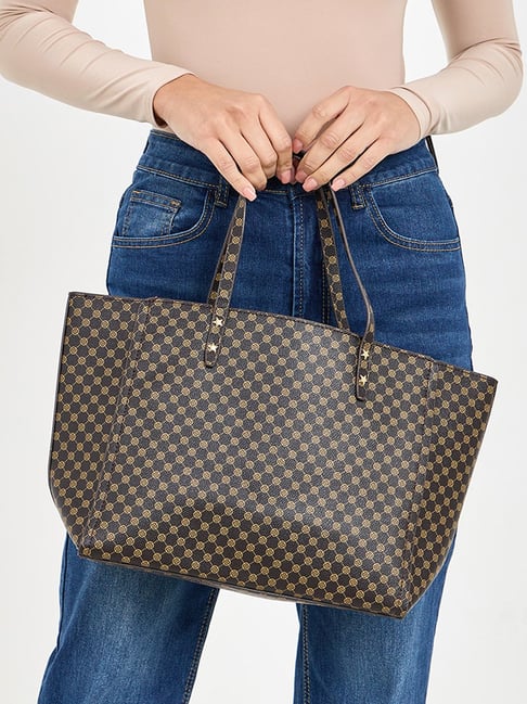 Styli Brown Textured Handbag-picture-22