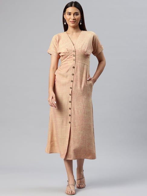 Cottinfab Peach A Line Dress-picture-41