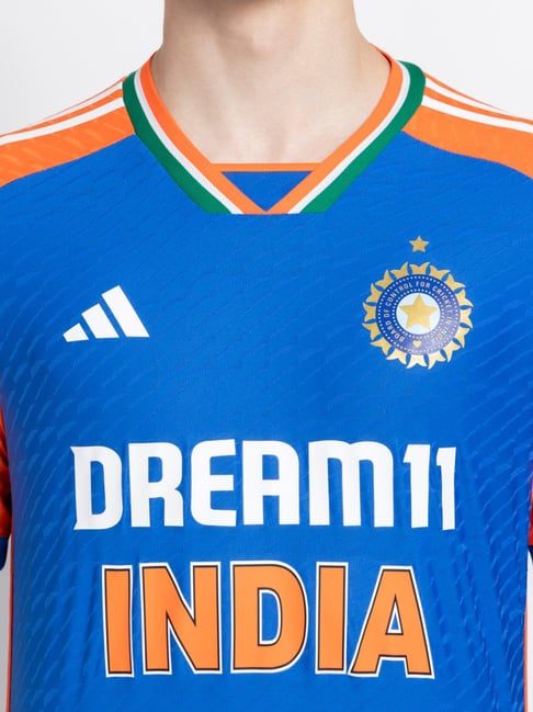 Adidas Blue Regular Fit India Cricket T20 International Jersey