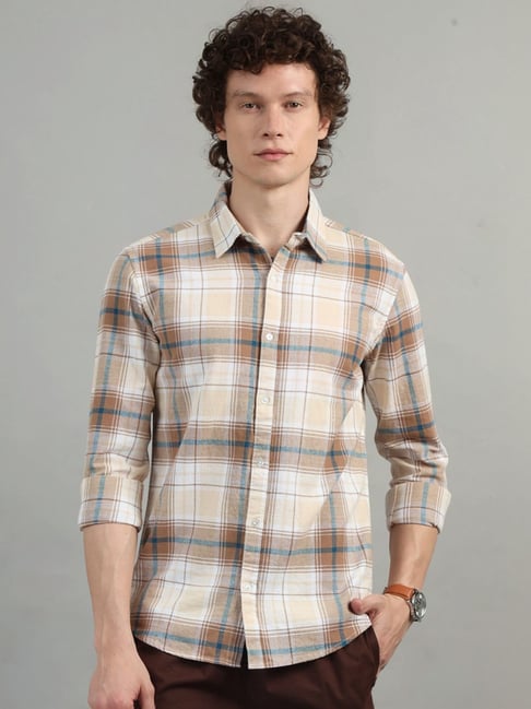 Bushirt Brown Regular Fit Checks Shirt-picture-43