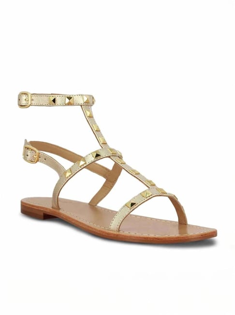 Saint G Women's Miriam Gold Ankle Strap Sandals-picture-29