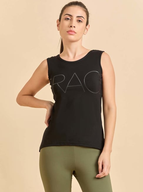 Sweet Dreams Black Printed Sports T-Shirt